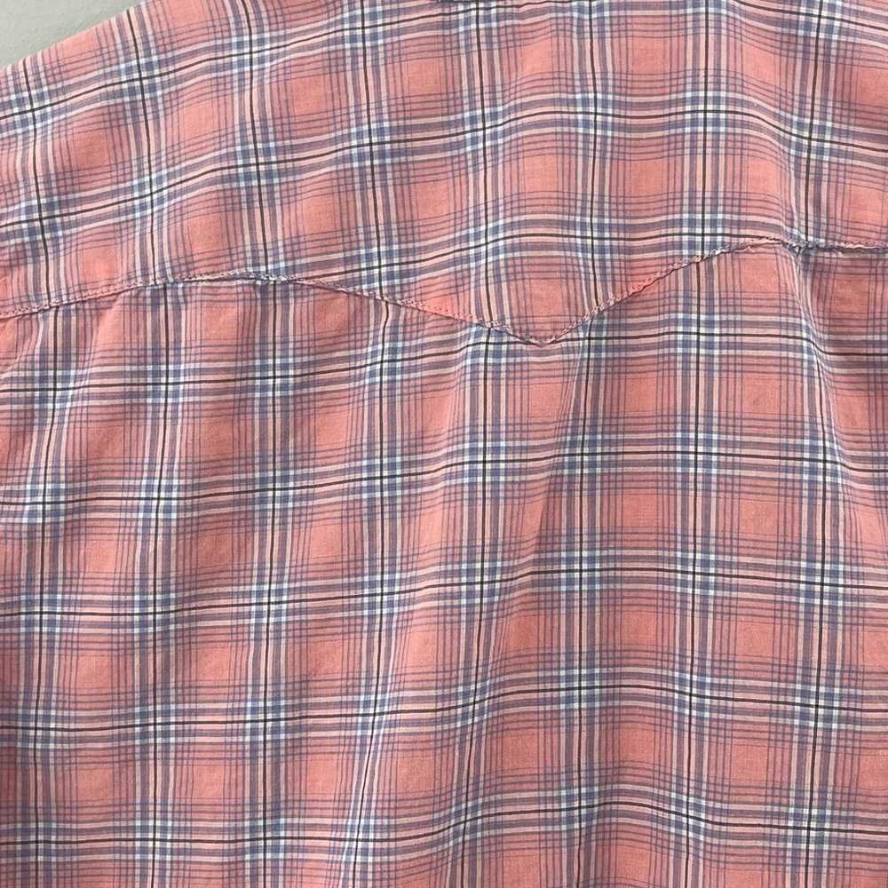 Levis Classic Fit Plaid Button Up Pink Short Slee… - image 5