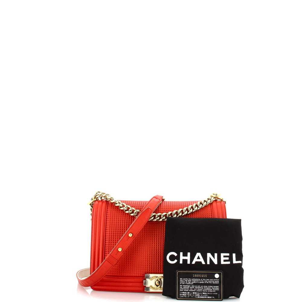 CHANEL Boy Flap Bag Cube Embossed Lambskin New Me… - image 2