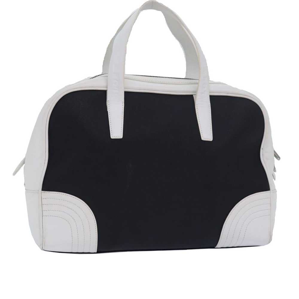 LOEWE Hand Bag Leather PVC Leather Black White Au… - image 1