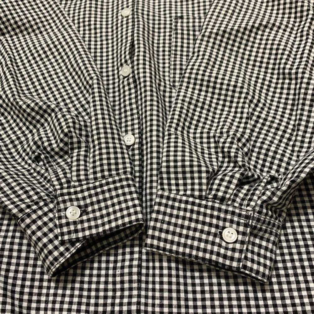 1011 Schuleau Thin Blouse Black and White Gingham… - image 8