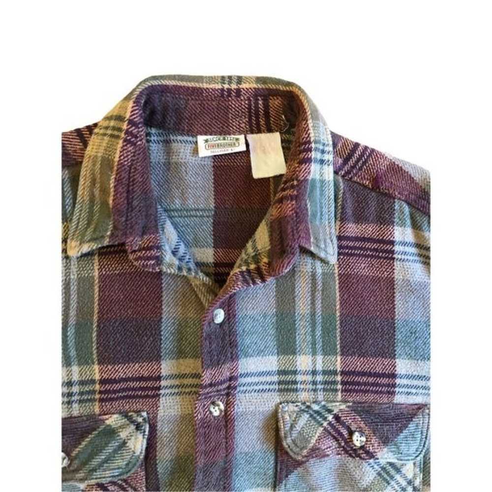 Vintage Five Brother Heavy Plaid Flannel Cropped … - image 7