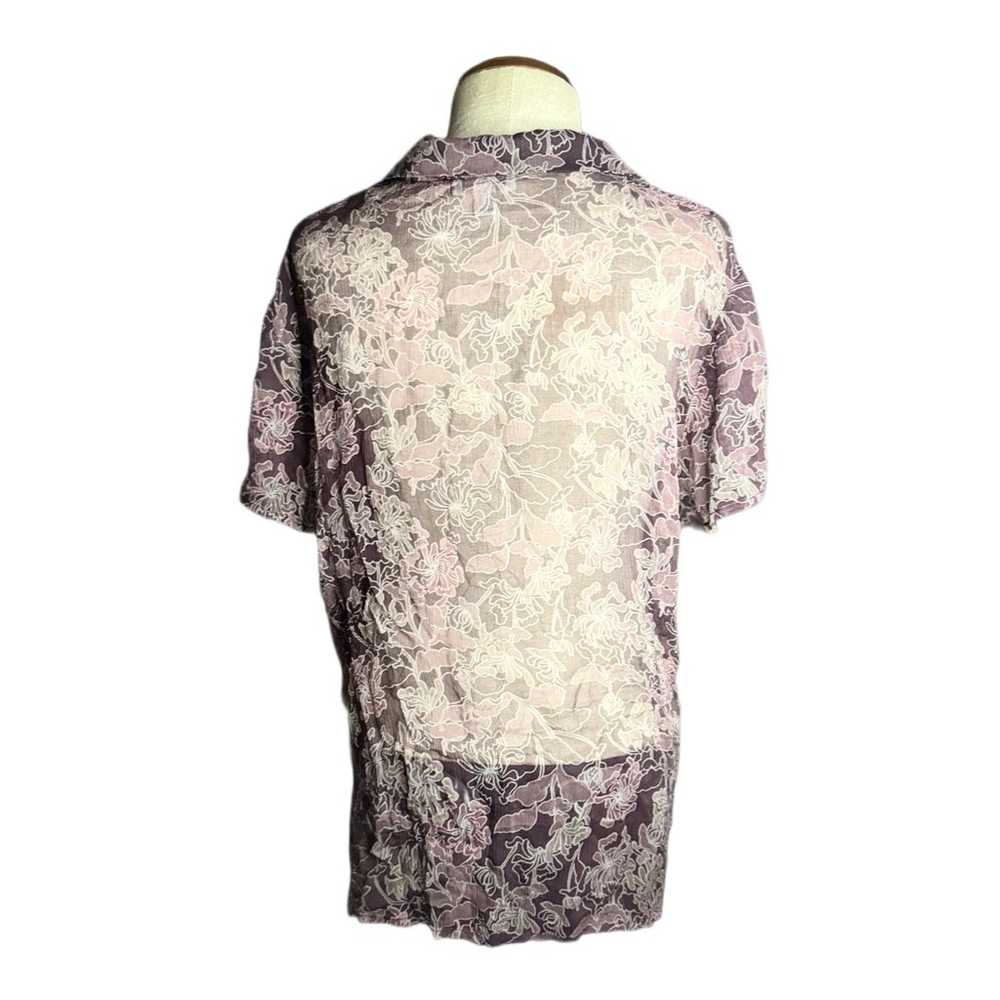 Charter Club Woman Top 16W Sheer Purple Floral Bu… - image 4