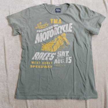 SUPERDRY Vintage Green Motorcycles Cotton T Shirt… - image 1