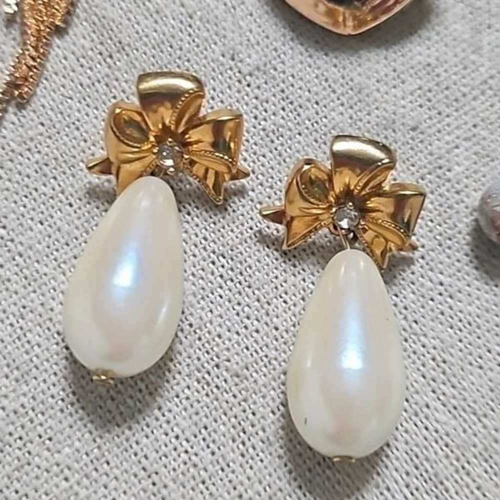 Dainty Faux Pearl Earrings Lot 7 Pairs Anthropolo… - image 5