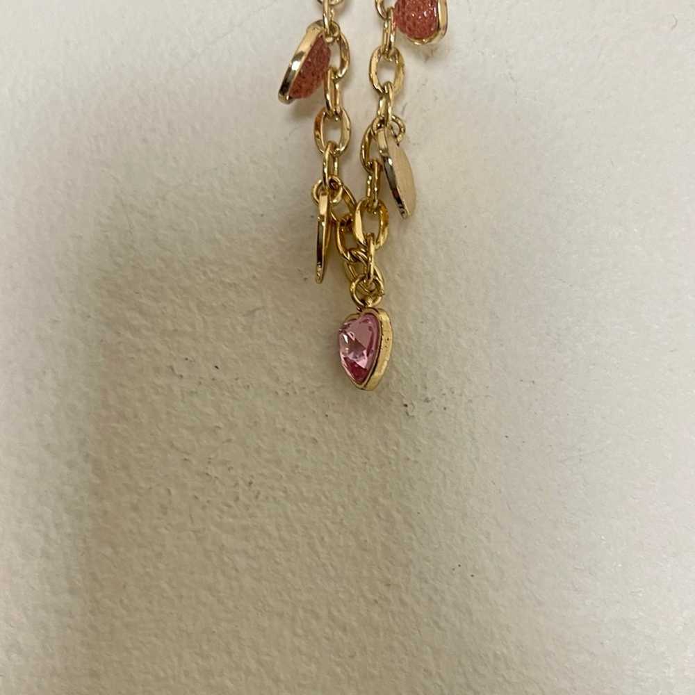 Liz Claiborne heart Charm Gold Bracelet OS - image 12