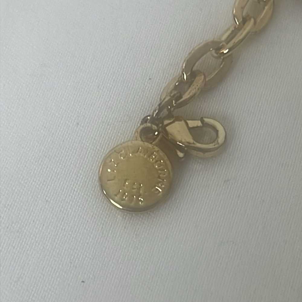 Liz Claiborne heart Charm Gold Bracelet OS - image 5