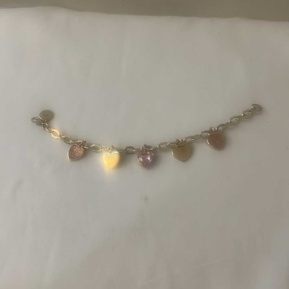 Liz Claiborne heart Charm Gold Bracelet OS - image 8