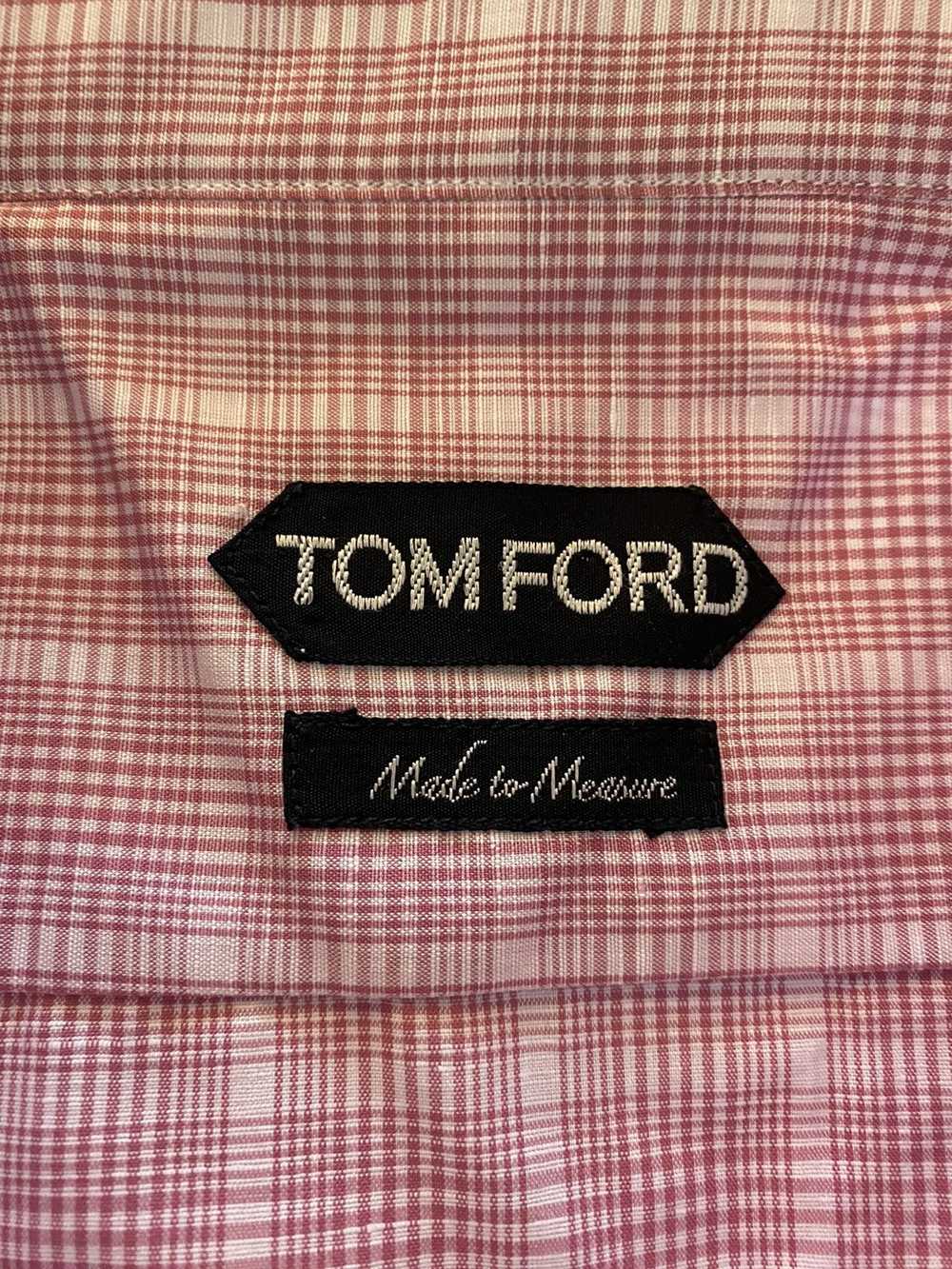 Tom Ford Tom Ford light pink glen check shirt 17 … - image 2