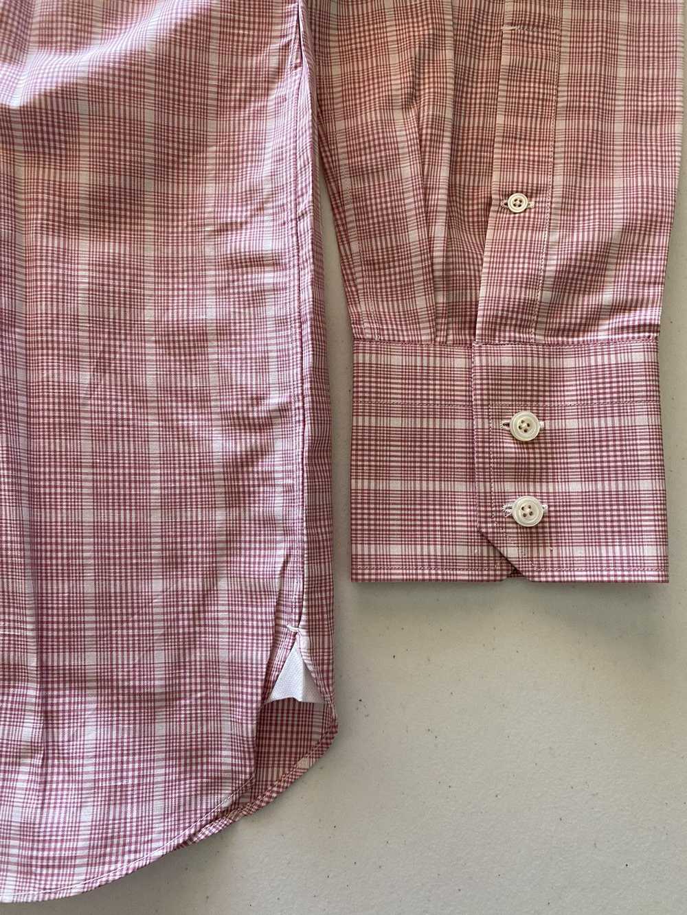 Tom Ford Tom Ford light pink glen check shirt 17 … - image 6