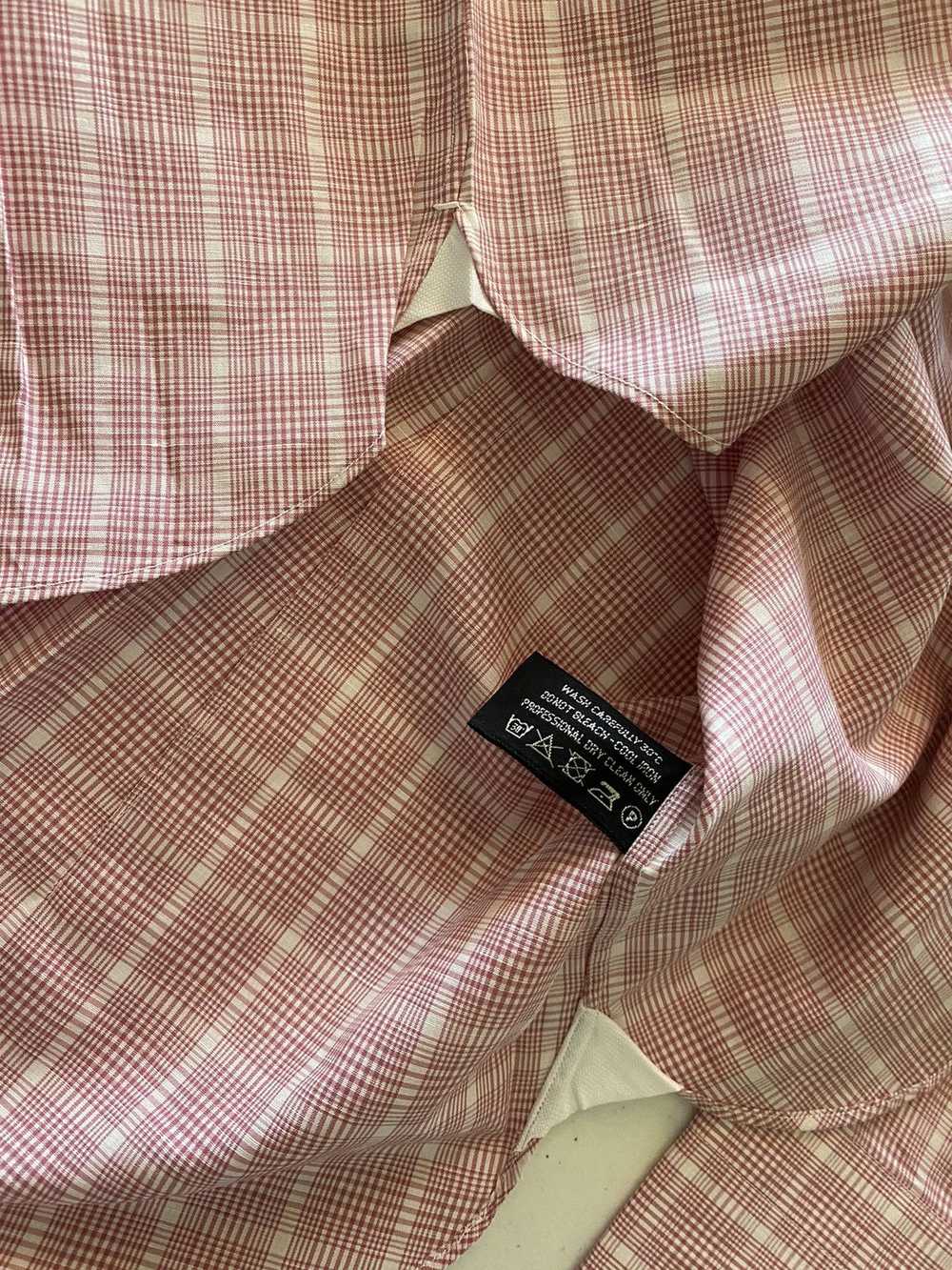 Tom Ford Tom Ford light pink glen check shirt 17 … - image 9