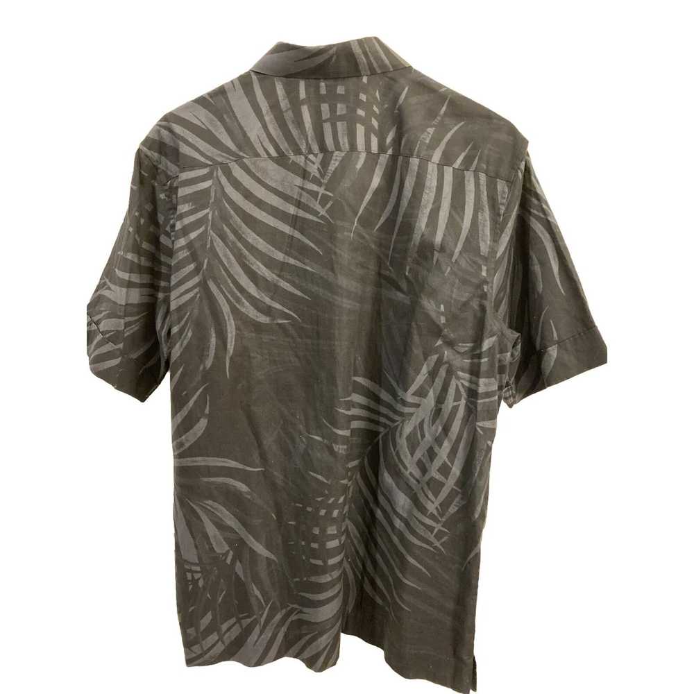 Theory Theory Shirt Mens Large Black Palm Fronds … - image 2