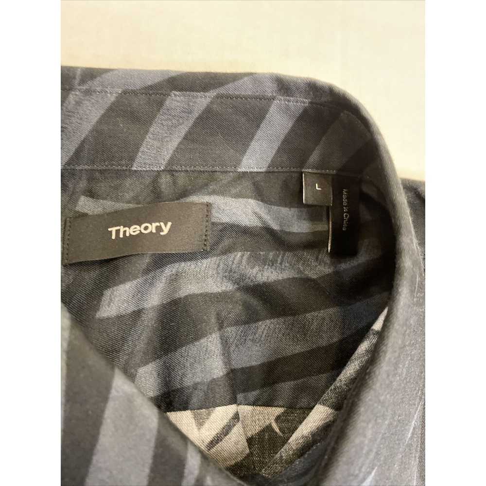 Theory Theory Shirt Mens Large Black Palm Fronds … - image 4