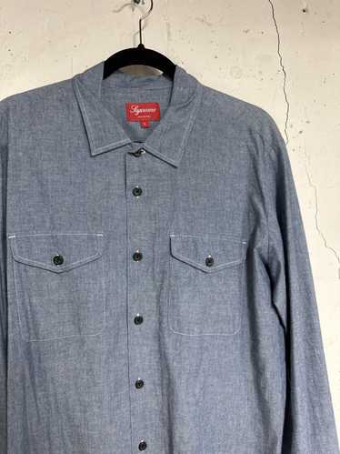 Supreme Supreme Button Up shirt Blue Large - image 1