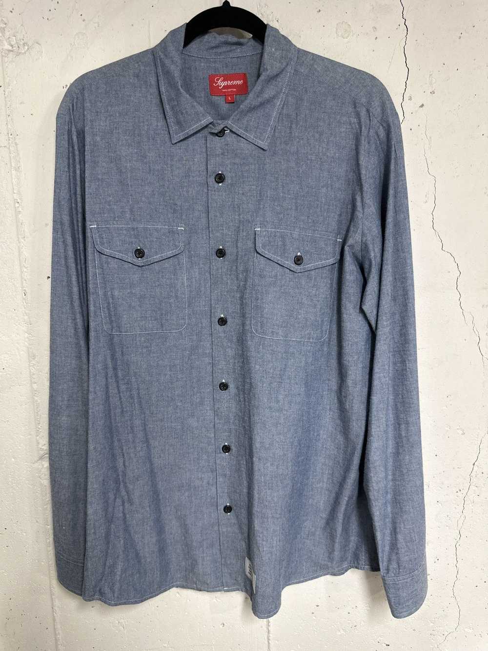 Supreme Supreme Button Up shirt Blue Large - image 2