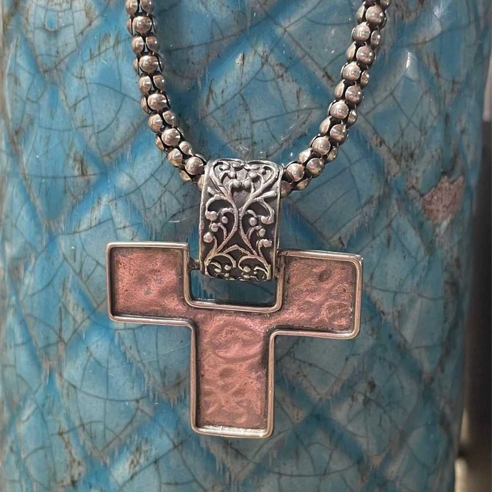 Silpada Cross Popcorn Sterling Silver Necklace - image 2