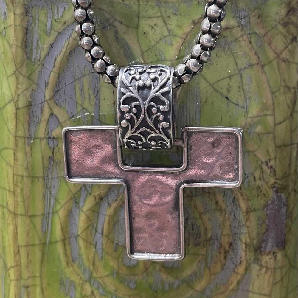 Silpada Cross Popcorn Sterling Silver Necklace - image 4