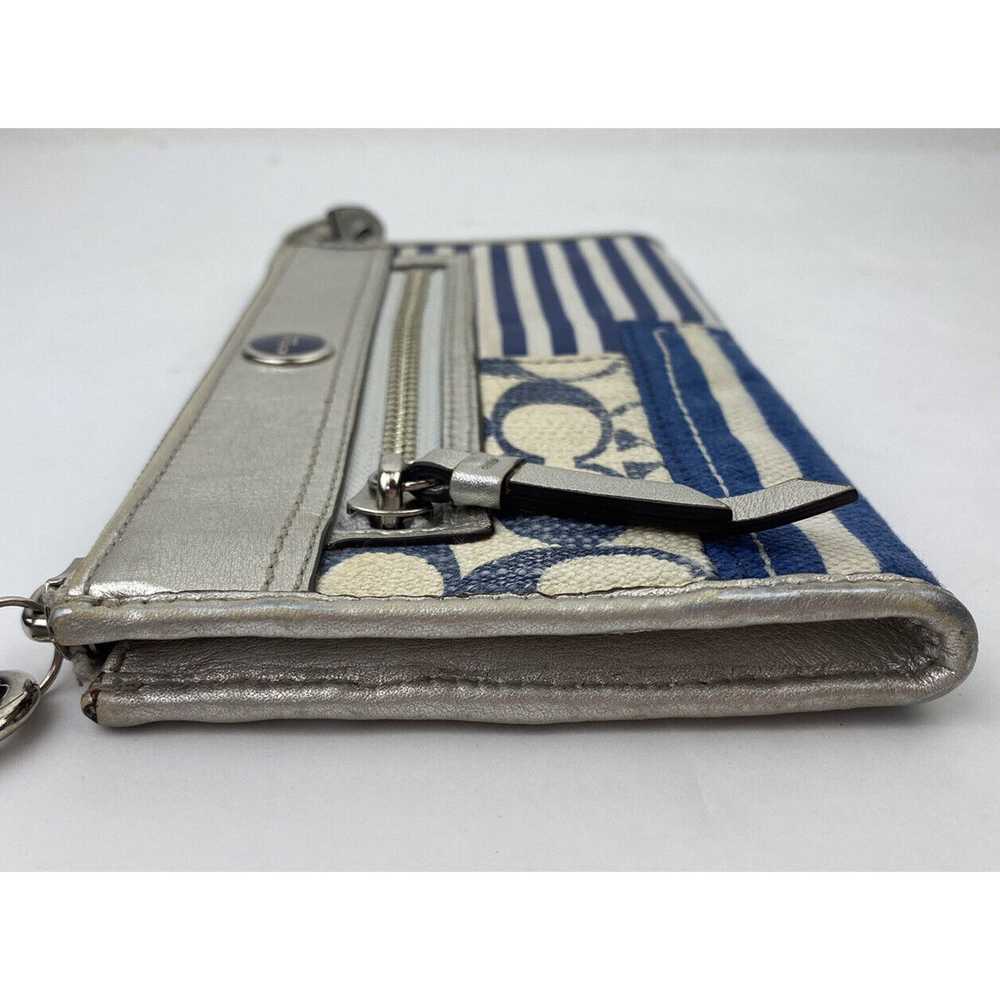 Coach VTG Coach Wallet Wristlet Blue Denim Patchw… - image 4