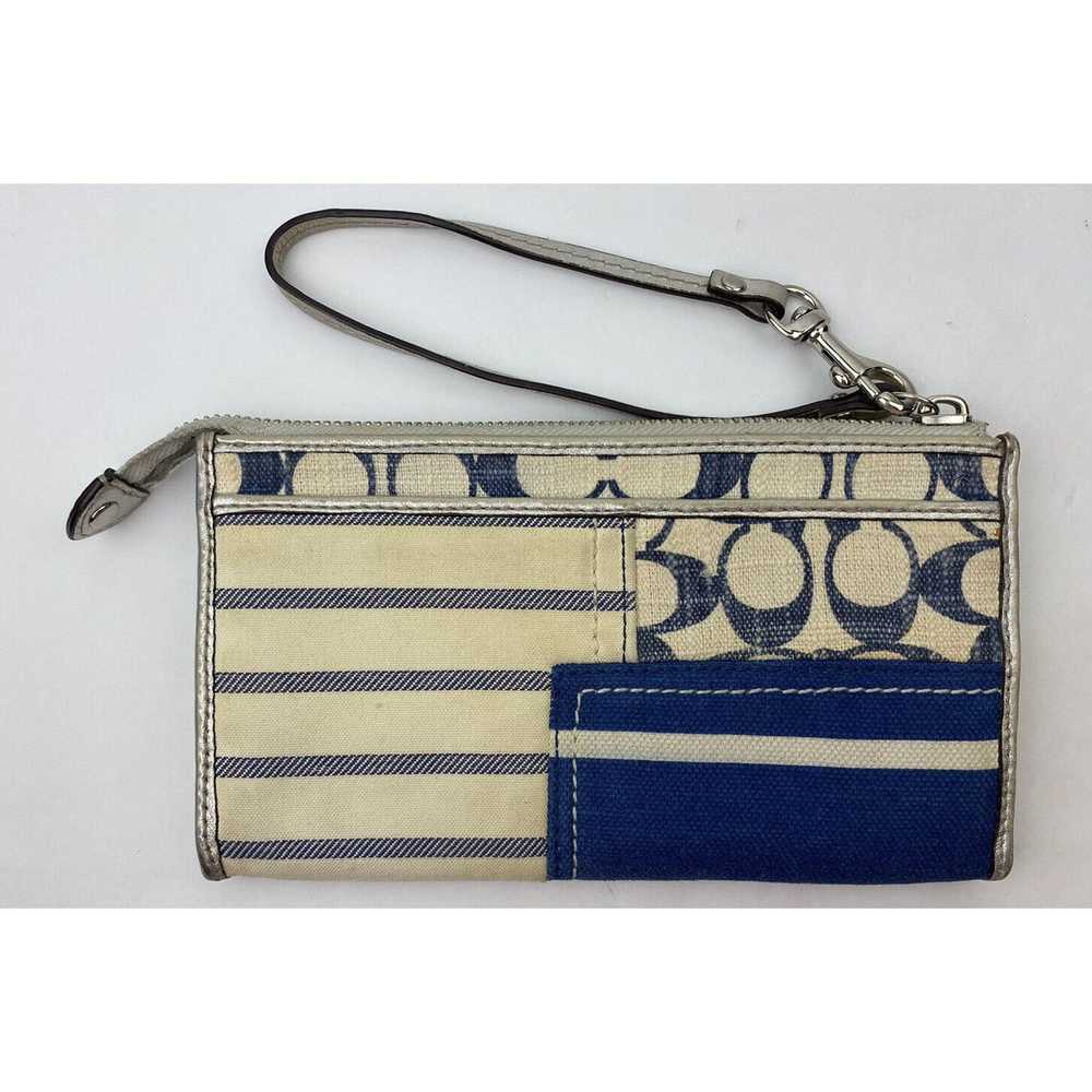 Coach VTG Coach Wallet Wristlet Blue Denim Patchw… - image 5