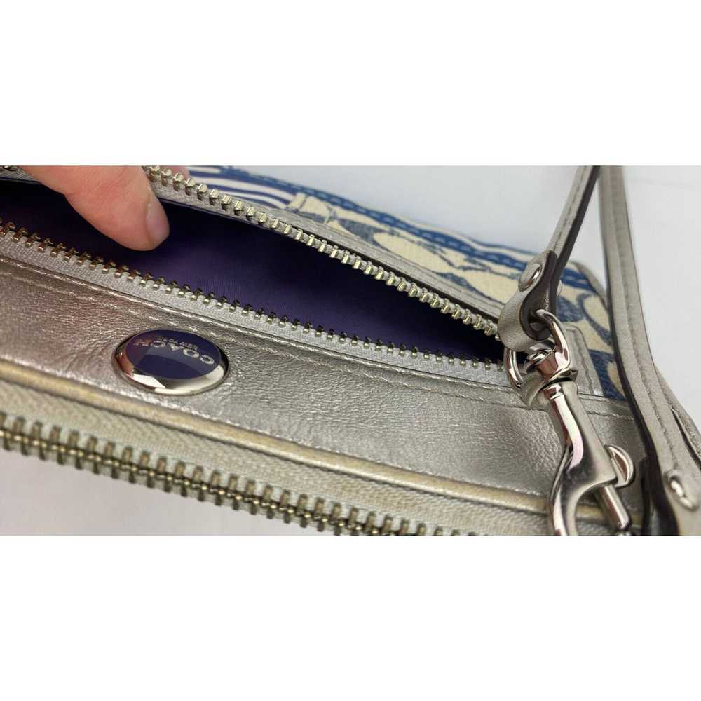 Coach VTG Coach Wallet Wristlet Blue Denim Patchw… - image 7