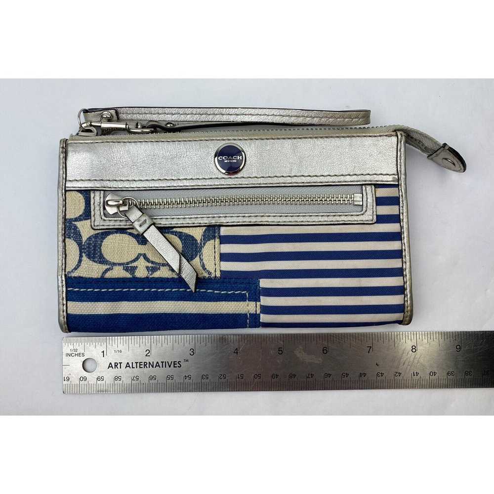 Coach VTG Coach Wallet Wristlet Blue Denim Patchw… - image 9