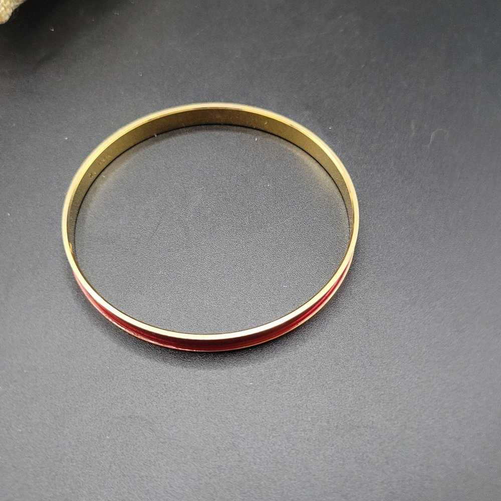 Vintage Crown Trifari Red Enamel Bangle - image 6