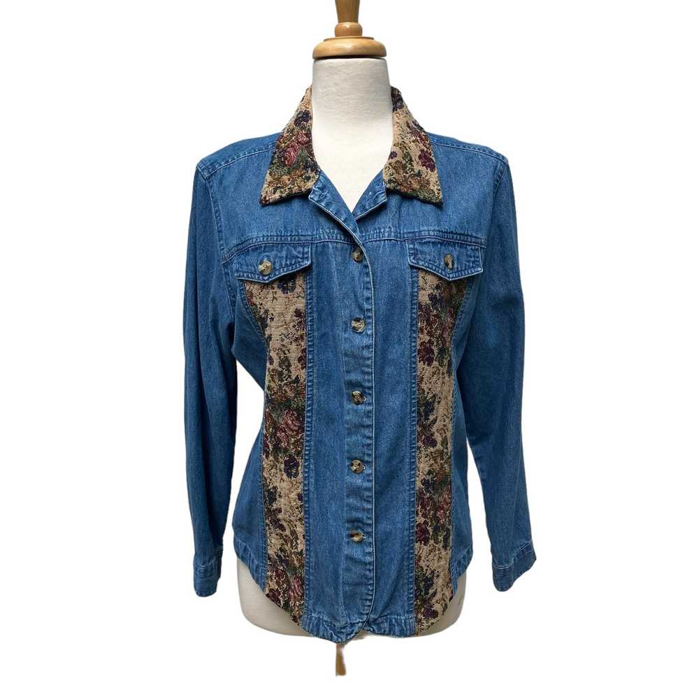 VTG Lemon Grass Shirt Sz L Denim Long Sleeve 90s … - image 1