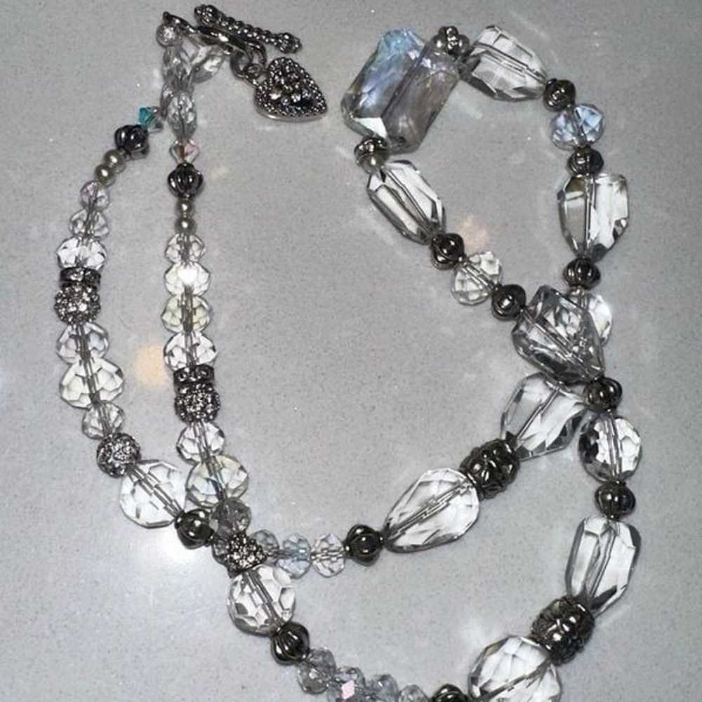 Vintage Art Deco Clear Restrung Rock Crystal Bead… - image 5