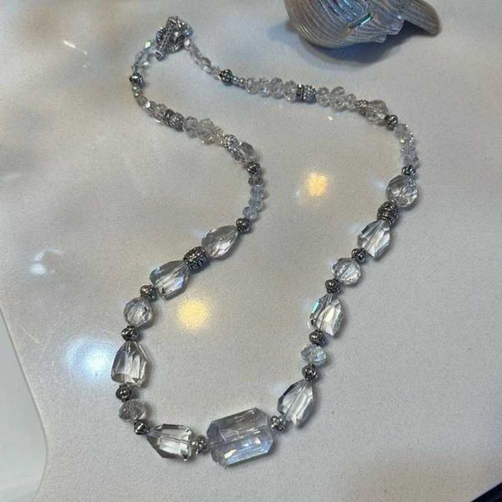 Vintage Art Deco Clear Restrung Rock Crystal Bead… - image 8