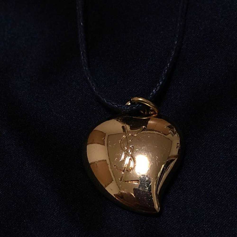 Vintage Yves Saint Laurent heart necklace - image 3