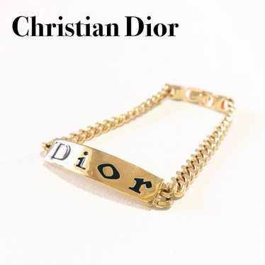 Dior Logo Plate Bracelet Gold Vintage A248023 - image 1