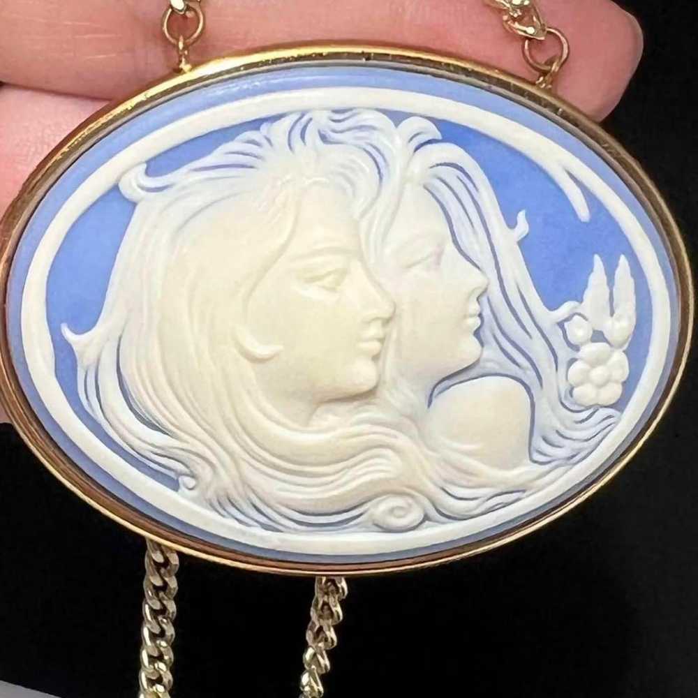 Vintage WEST GERMANY Cameo Pendant Necklace - image 10