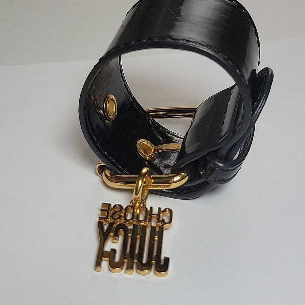 Y2k Vintage Juicy Couture Black Leather Belted Cu… - image 10