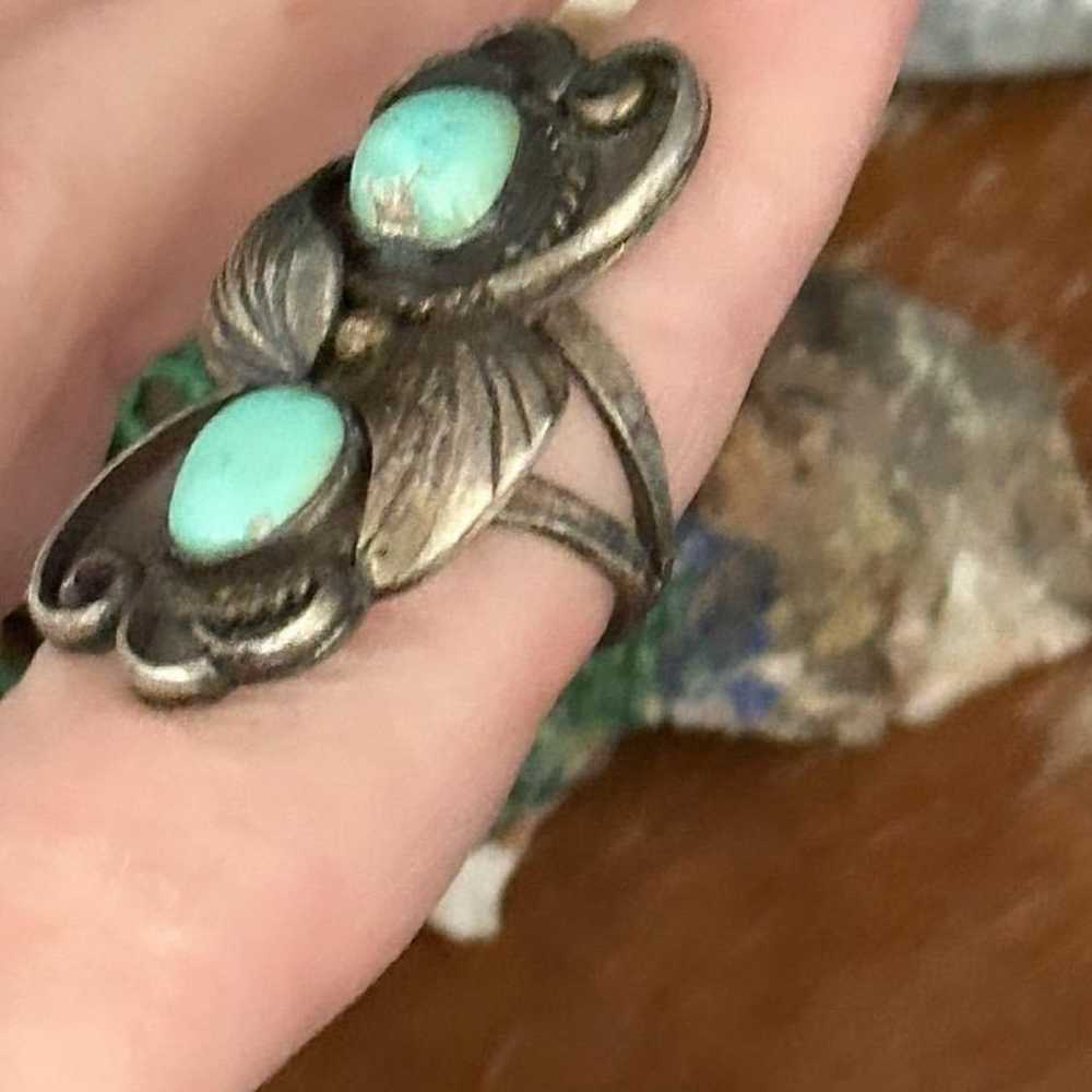 Navajo vintage turquoise sterling silver statemen… - image 8