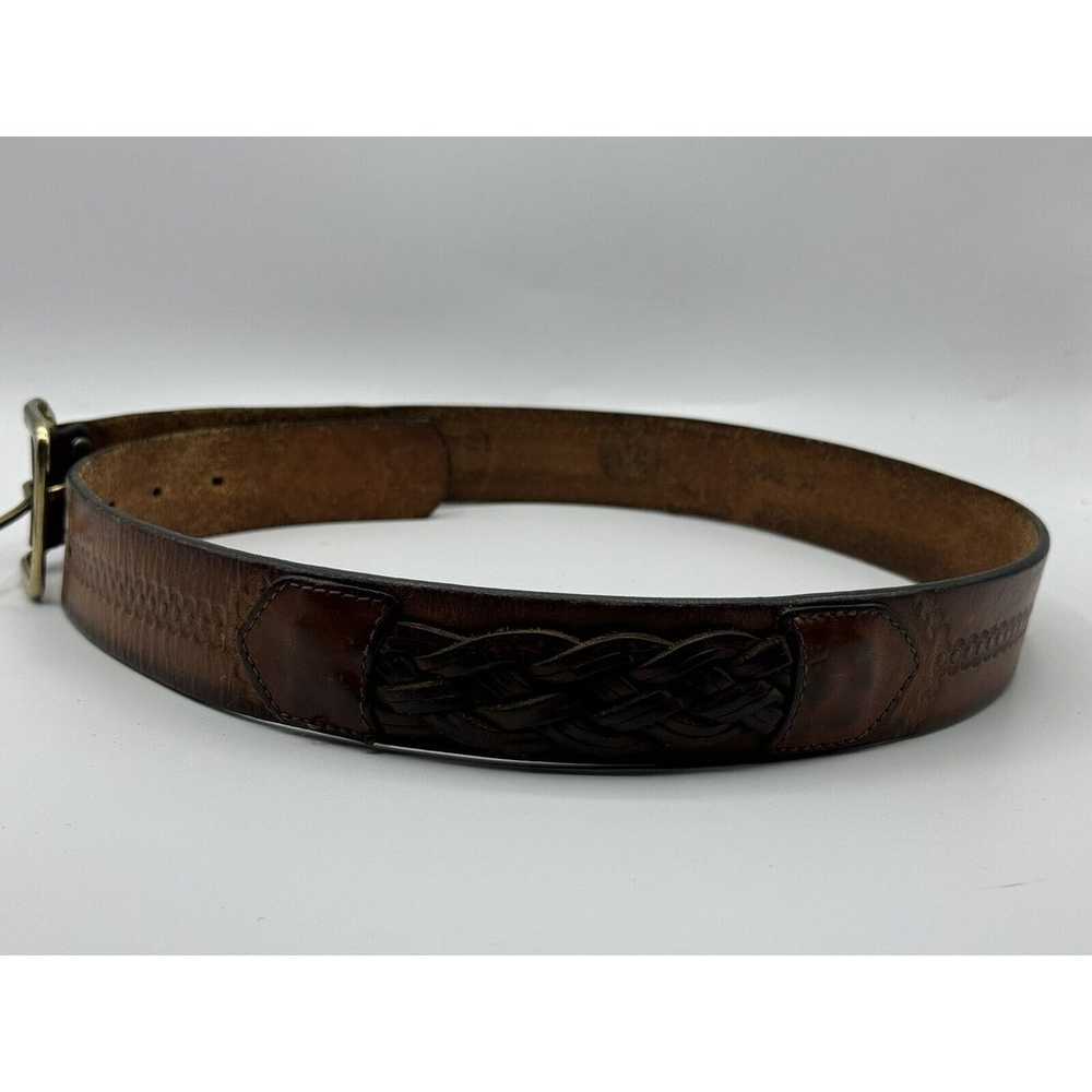 Vintage Leegin Brown Leather Belt Womens Size 34 … - image 9