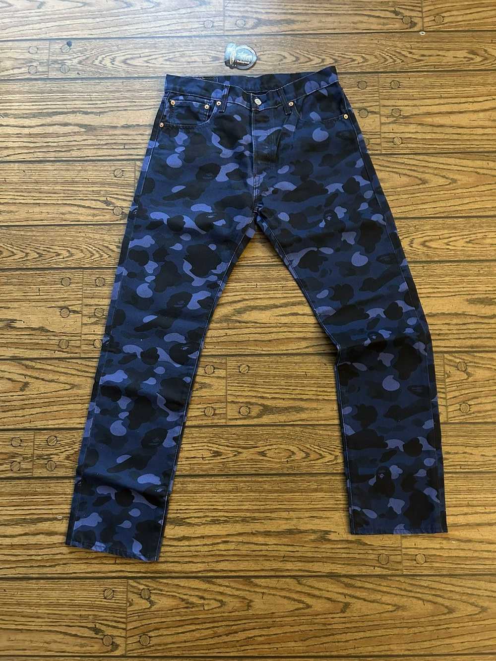 Bape × Levi's Bape x Levi Blue Camo Denim Jeans - image 1