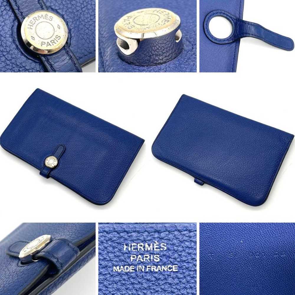 【Excellent Condition】HERMES Dogon GM Blue Long Wa… - image 10