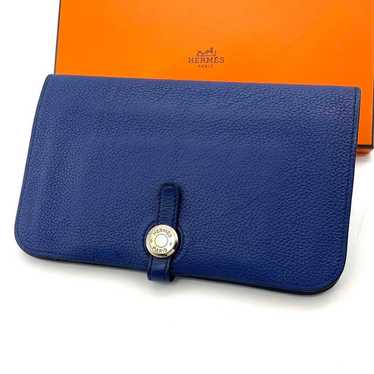 【Excellent Condition】HERMES Dogon GM Blue Long Wa… - image 1