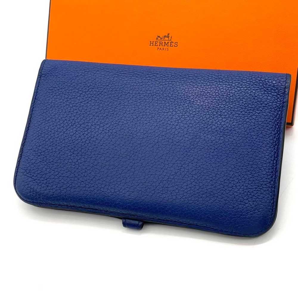 【Excellent Condition】HERMES Dogon GM Blue Long Wa… - image 2