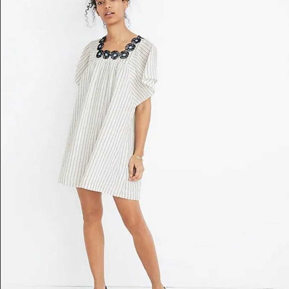 Madewell Embroidered Butterfly Dress in Stripe Si… - image 11