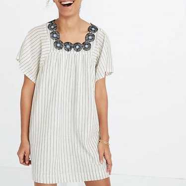 Madewell Embroidered Butterfly Dress in Stripe Si… - image 1