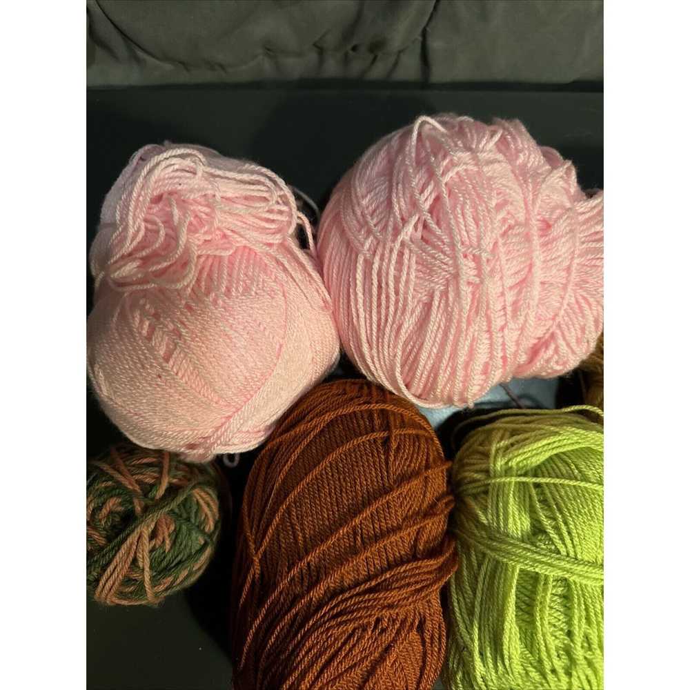 Vintage Mixed Lot of Yarn Balls Pink Green Beige … - image 10