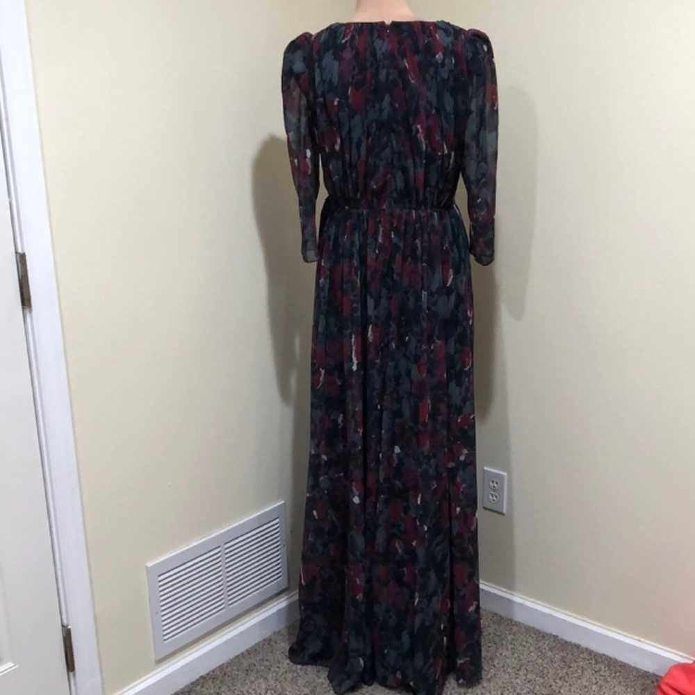 Badgley Mischka Pleated Floral Gown Size 2 Gray B… - image 6