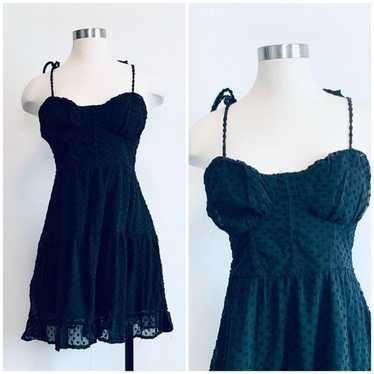 Wild Fable Black Peasant Babydoll Dress Mini Ruff… - image 1