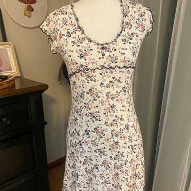 Vintage 90’s Ditsy floral ribbed mini dress - image 1