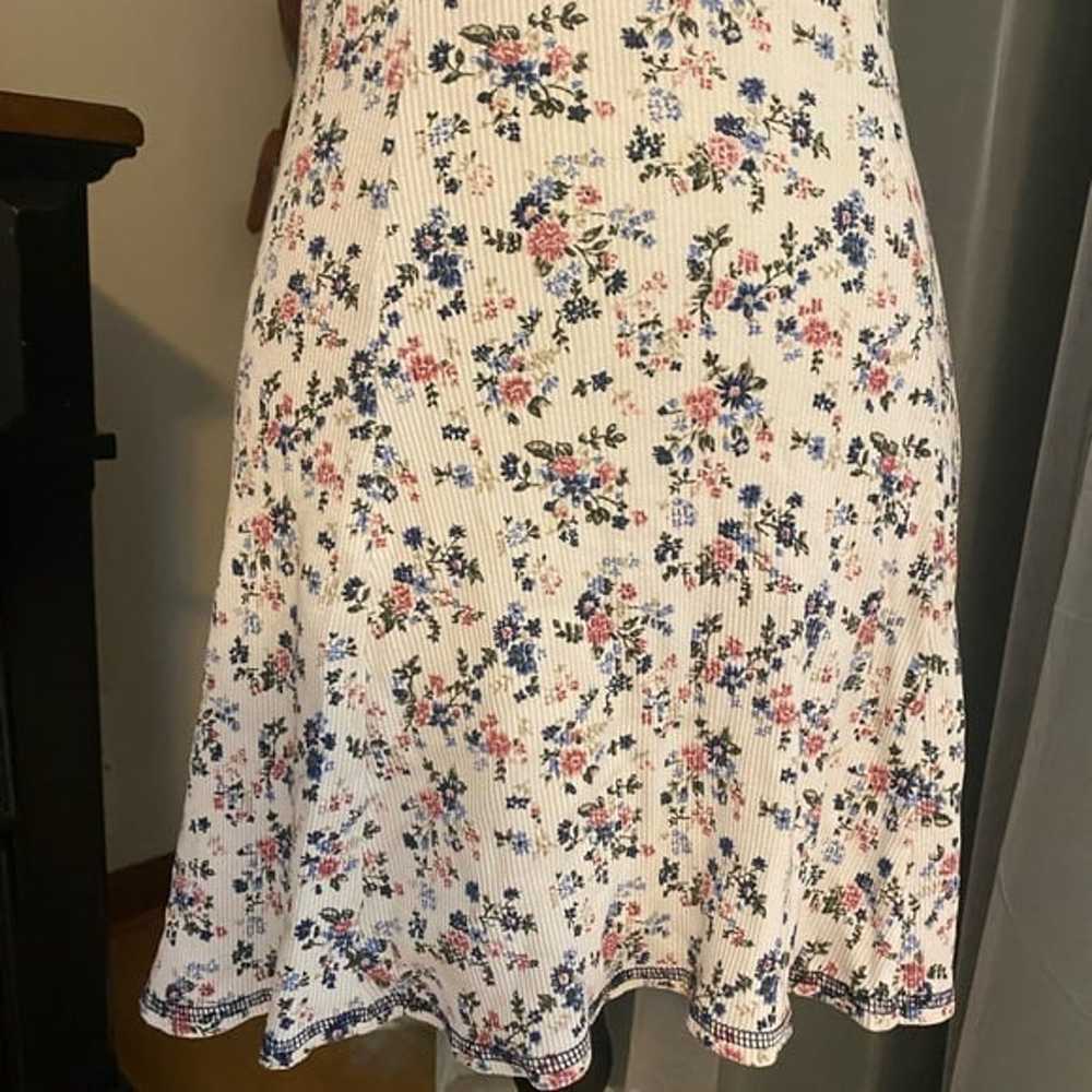 Vintage 90’s Ditsy floral ribbed mini dress - image 2