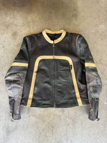 Leather Jacket × Vintage Vintage Flying Bikes Lea… - image 1