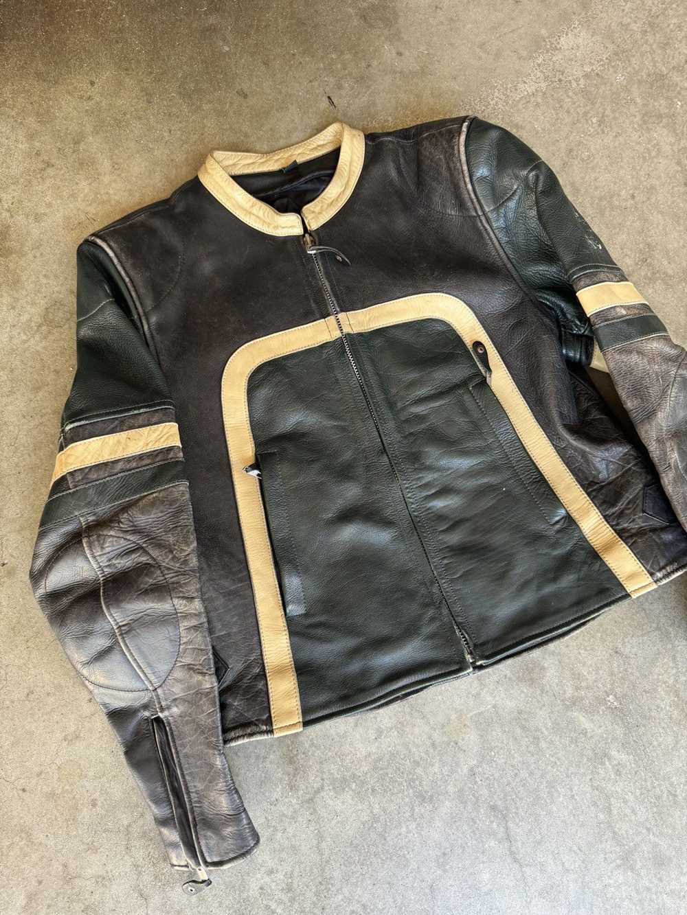 Leather Jacket × Vintage Vintage Flying Bikes Lea… - image 2