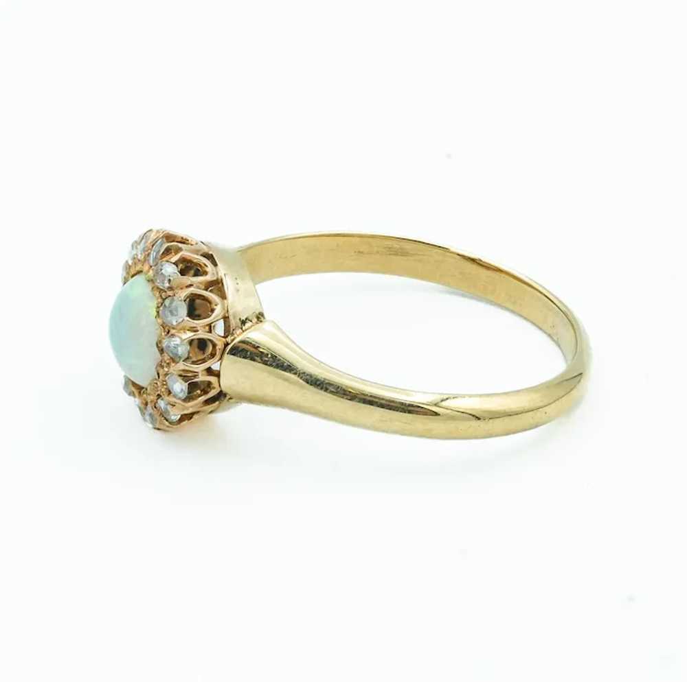 Victorian Opal and Rose Cut Diamond Cluster Ring … - image 3