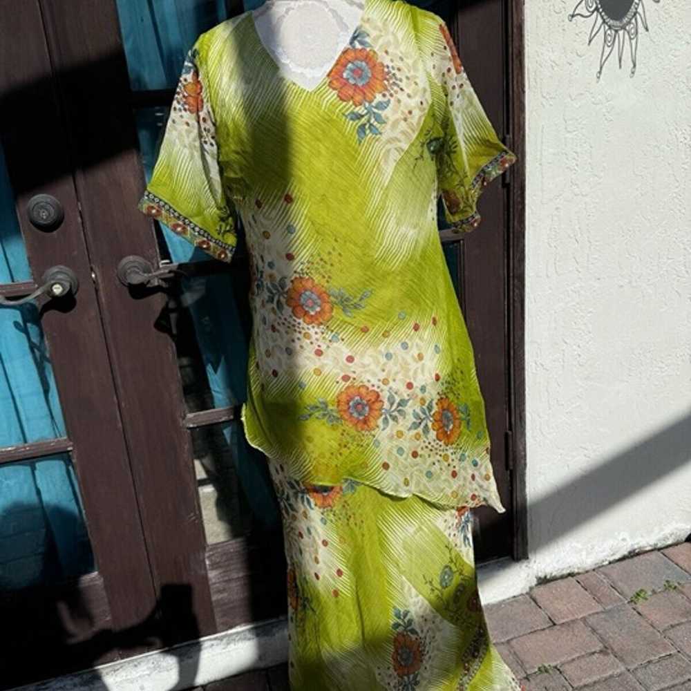 Vintage Jessica Taylor Flowy Dress Sz M - image 1