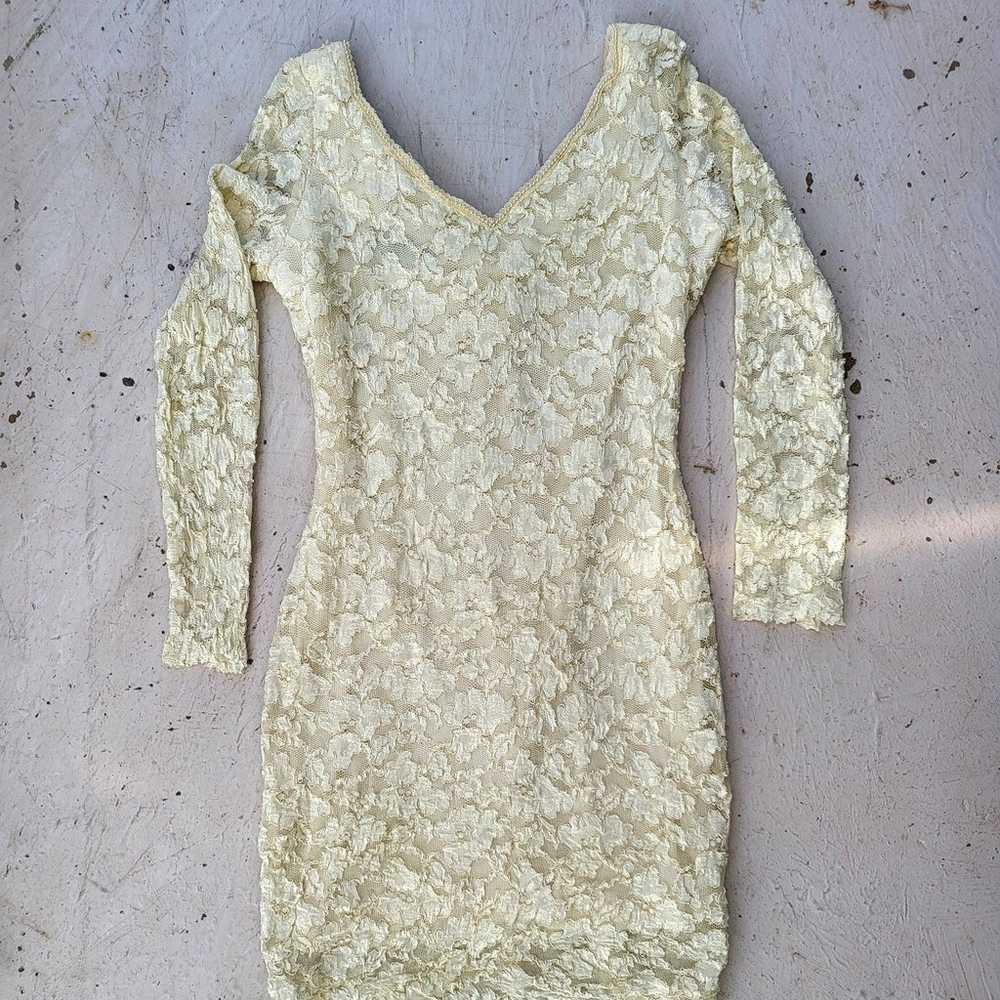 Vintage Molly Malloy Ivory/Cream Body Con Lace Dr… - image 1